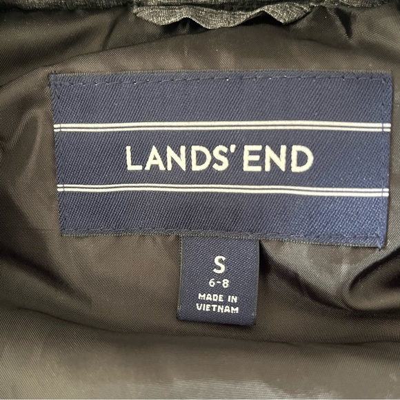 Lands' End Women's Small Gray Down Feather Zip Vest - Picture 3 of 3